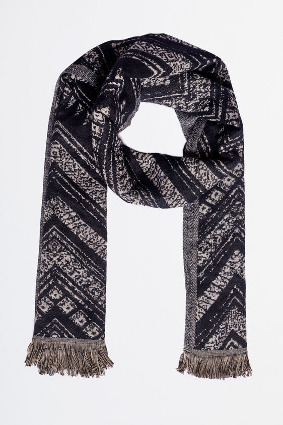 Black Acrylic Solid Scarf, , image 1